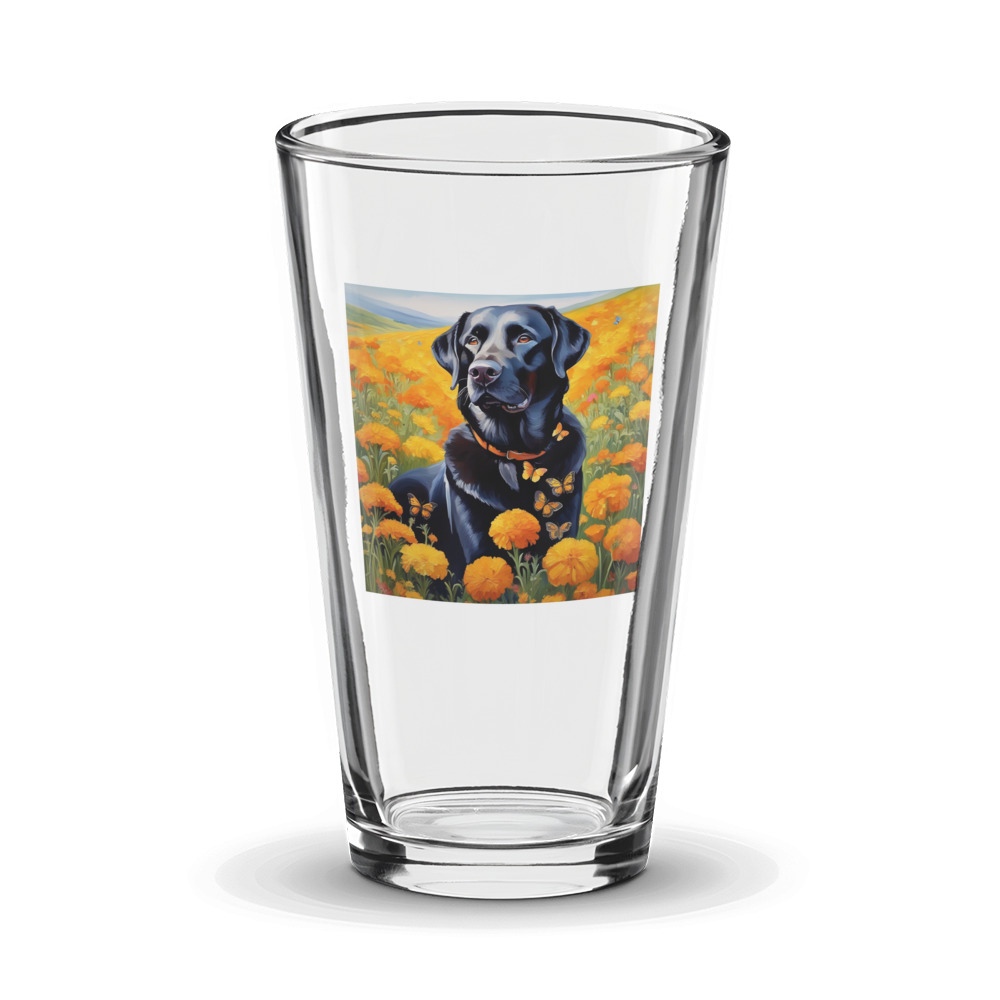 PugMug Custom Black Labrador Retriever Glass Tumbler
