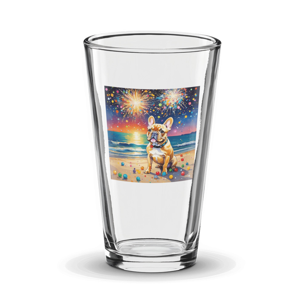 PugMug Custom Tan French Bulldog Glass Tumbler
