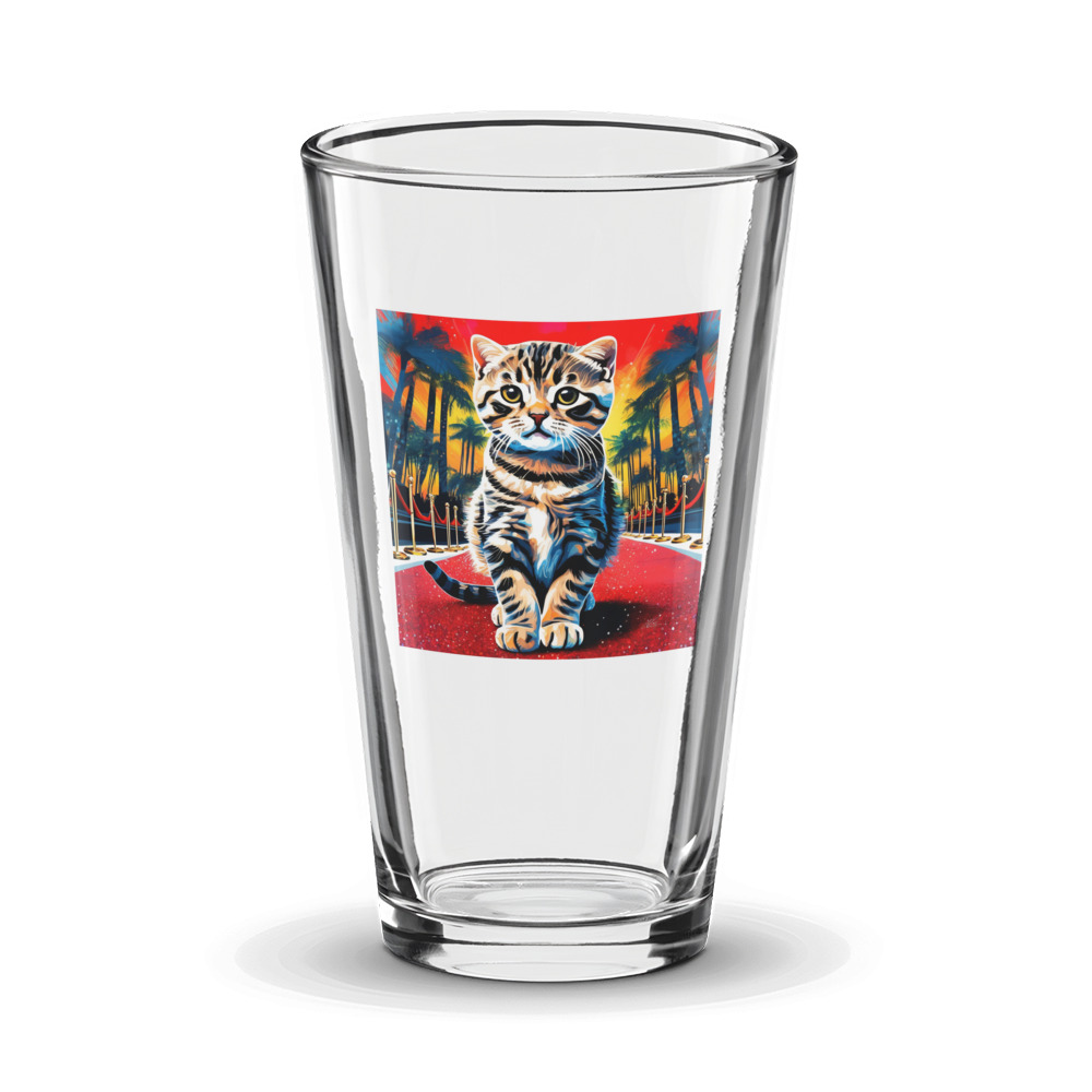 PugMug Custom Tabby Scottish Fold Cat Glass Tumbler