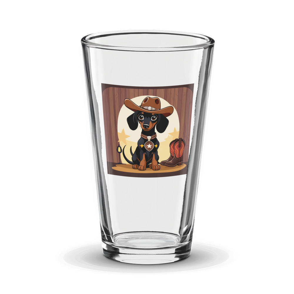 PugMug Custom Black Dachshund Glass Tumbler