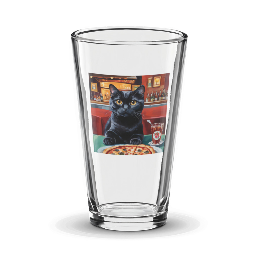 PugMug Custom Black Scottish Fold Cat Glass Tumbler