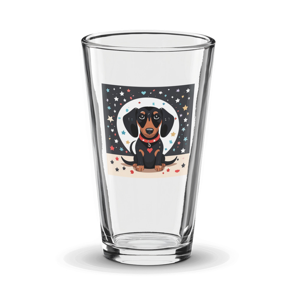PugMug Custom Black Dachshund Glass Tumbler