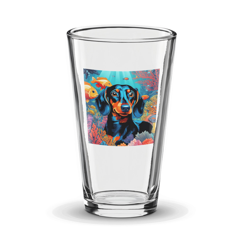 PugMug Custom Black Dachshund Glass Tumbler