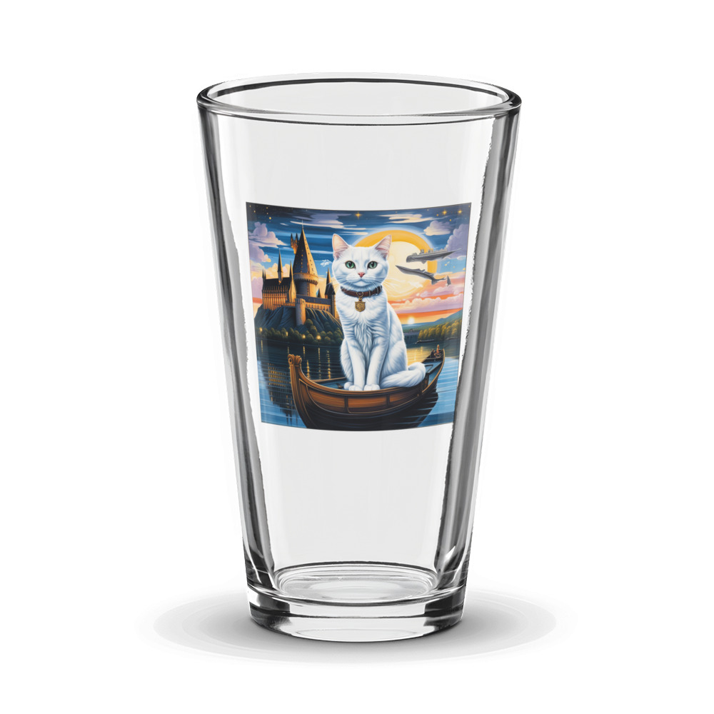 PugMug Custom White Companion Cat Glass Tumbler