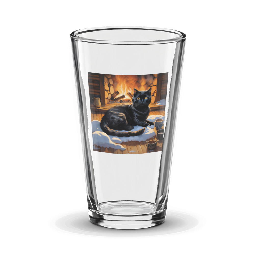 PugMug Custom Black Scottish Fold Cat Glass Tumbler