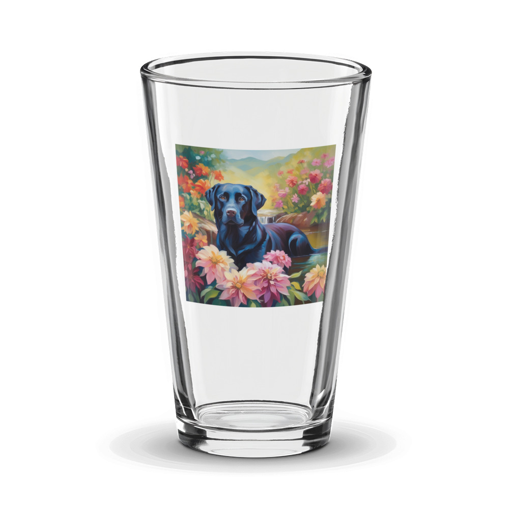 PugMug Custom Black Labrador Retriever Glass Tumbler