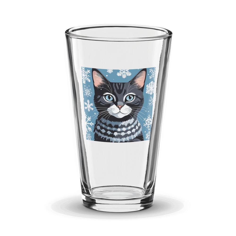 PugMug Custom Black American Shorthair Cat Glass Tumbler