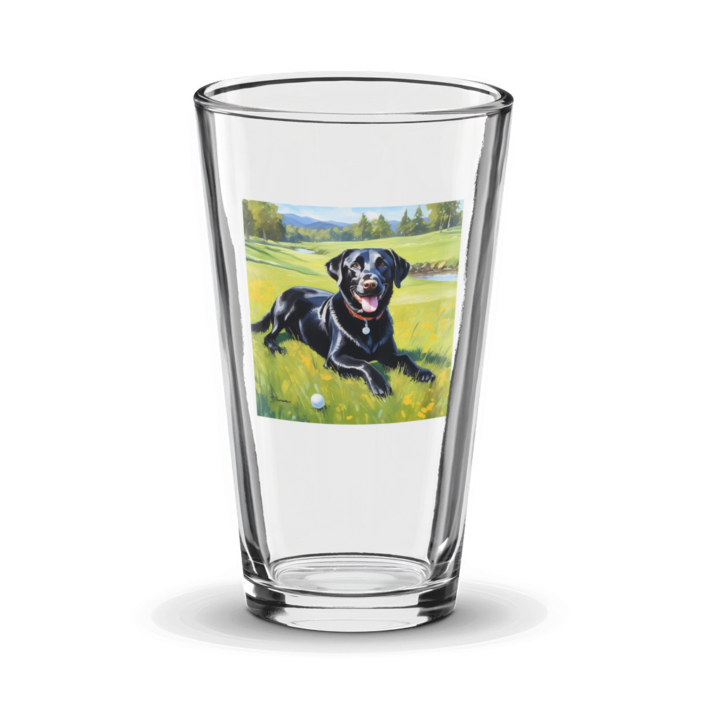PugMug Custom Black Labrador Retriever Glass Tumbler