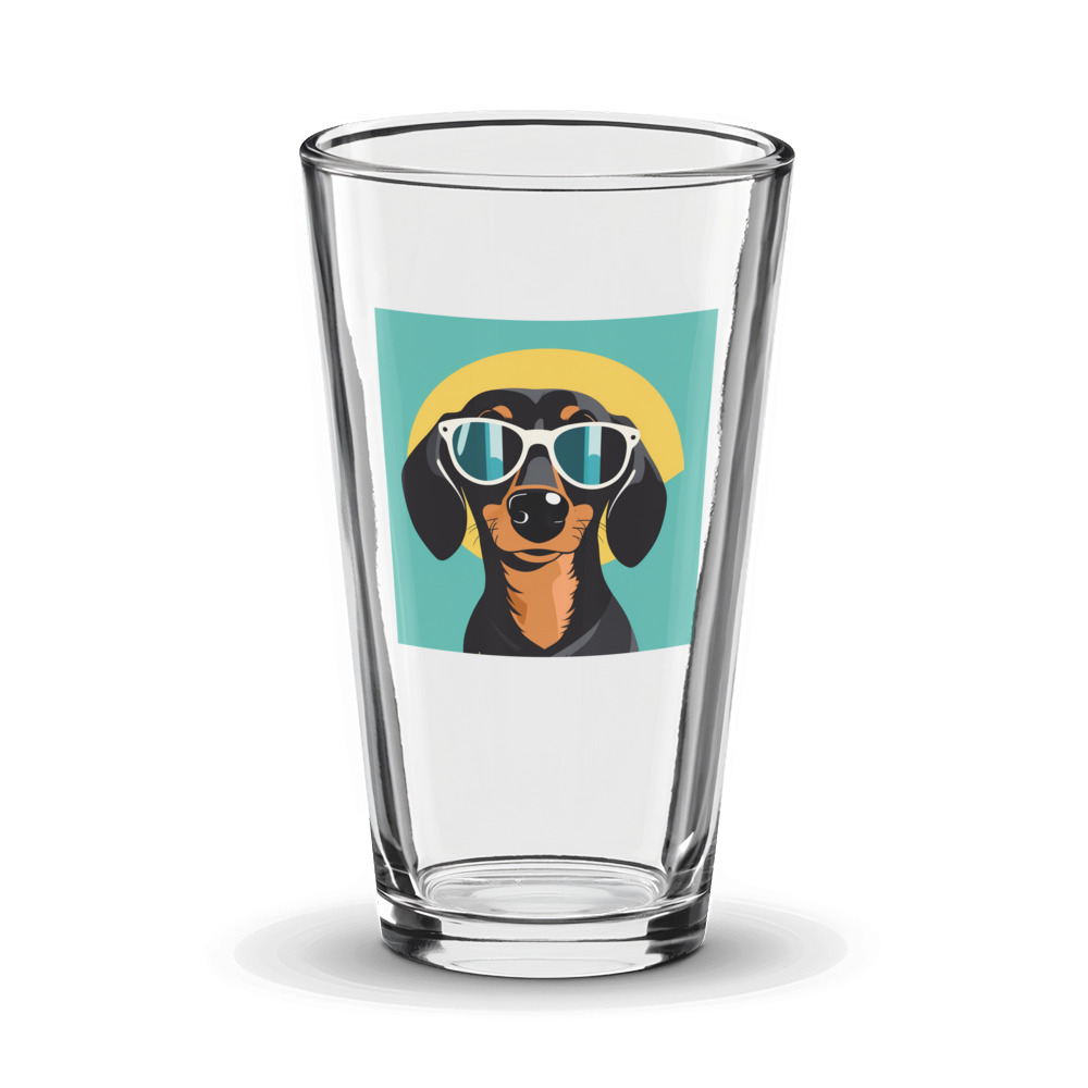 PugMug Custom Black Dachshund Glass Tumbler