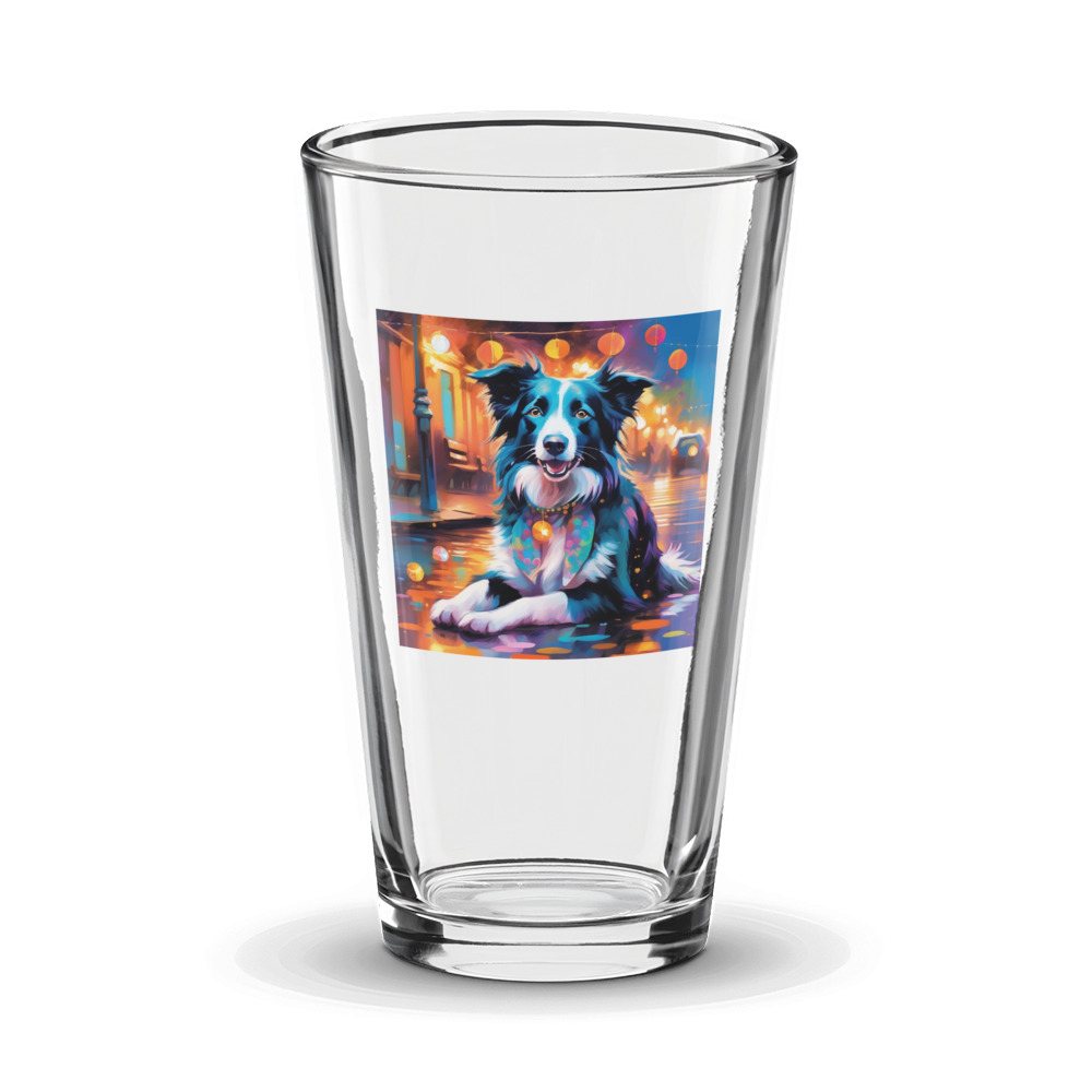 PugMug Custom Border Collie Glass Tumbler