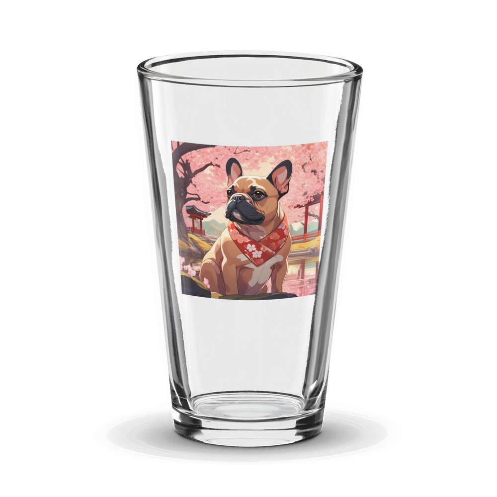 PugMug Custom Tan French Bulldog Glass Tumbler