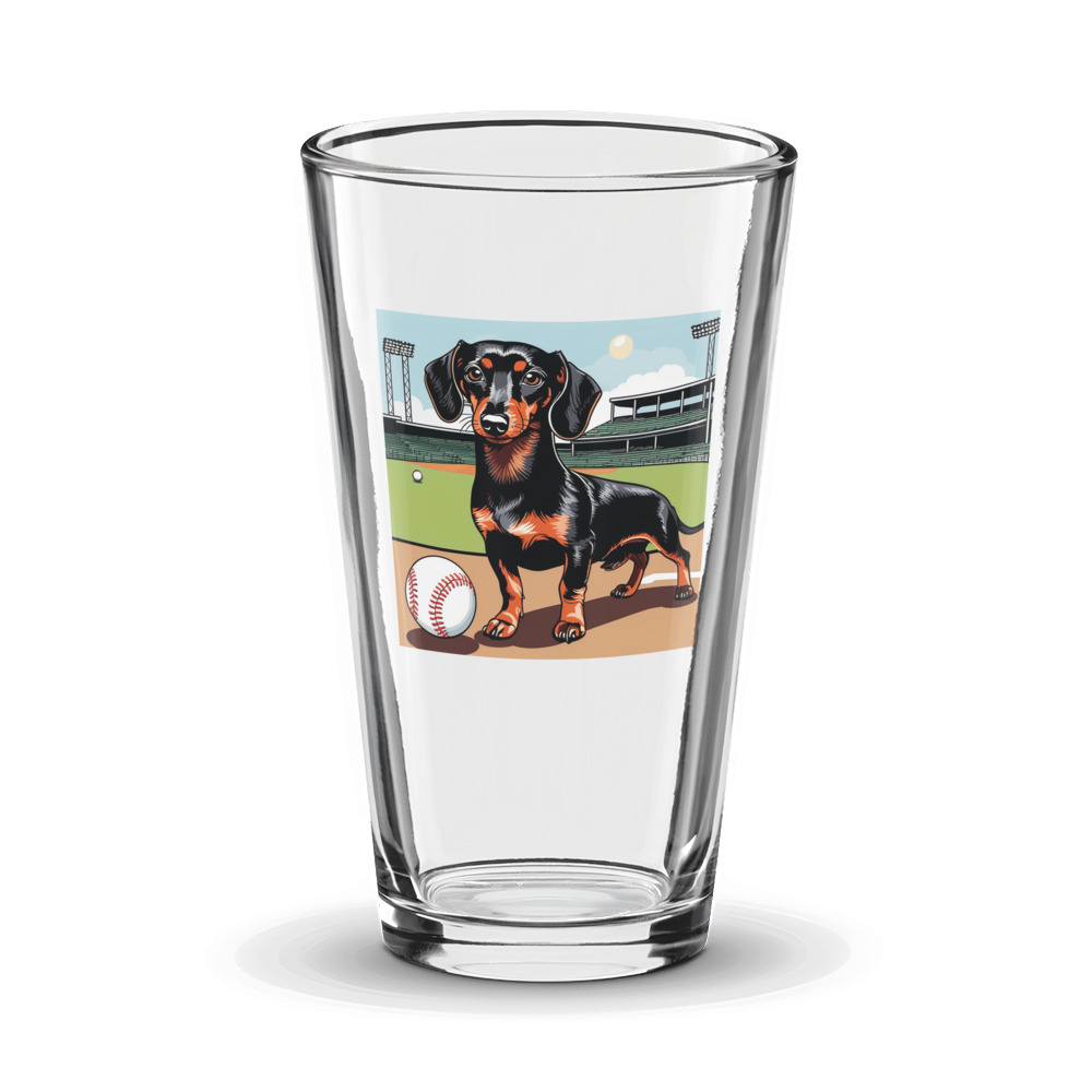 PugMug Custom Black Dachshund Glass Tumbler