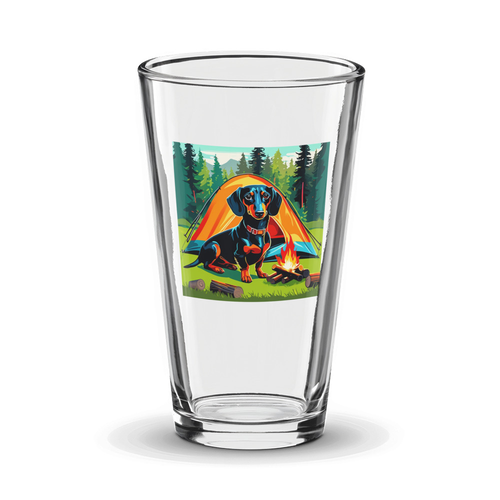 PugMug Custom Black Dachshund Glass Tumbler