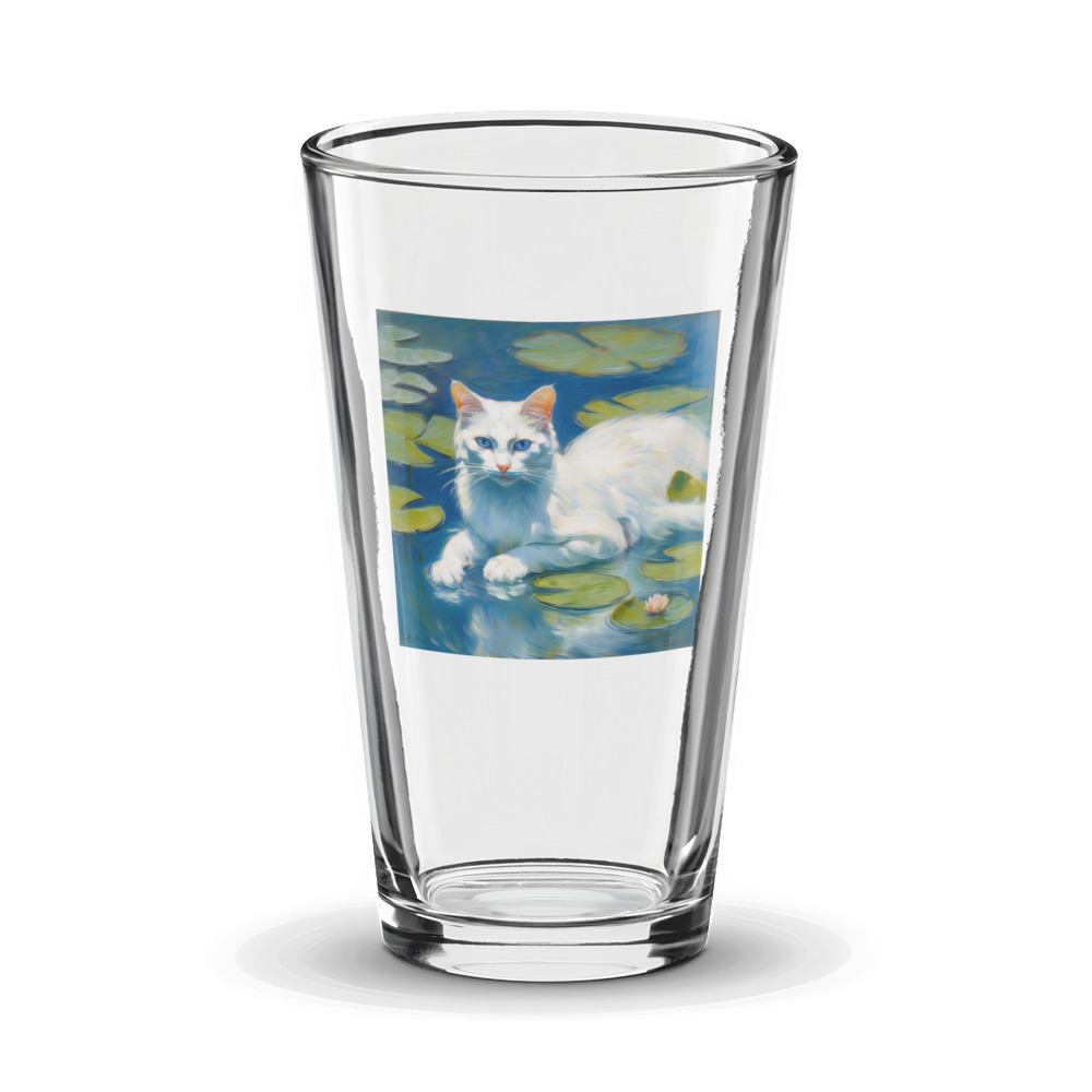 PugMug Custom White Companion Cat Glass Tumbler