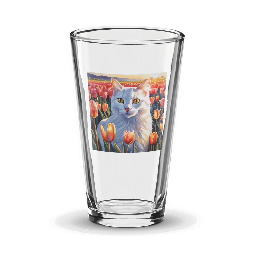 PugMug Custom White Companion Cat Glass Tumbler