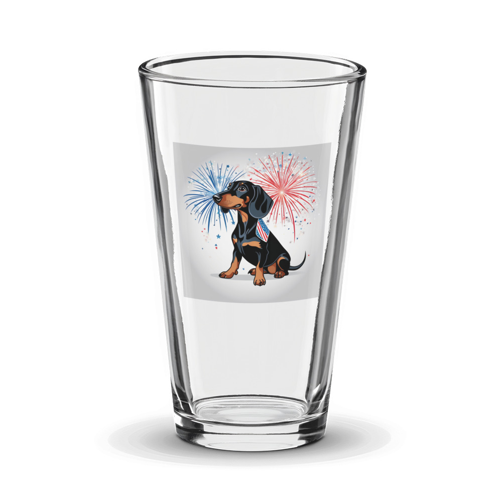 PugMug Custom Black Dachshund Glass Tumbler