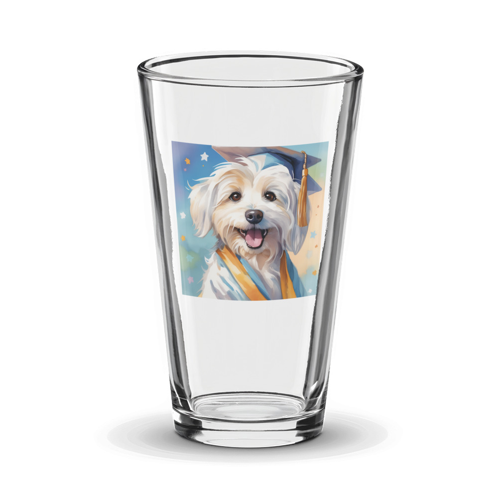 PugMug Custom White Havanese Dog Glass Tumbler