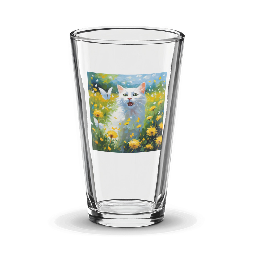 PugMug Custom White Companion Cat Glass Tumbler