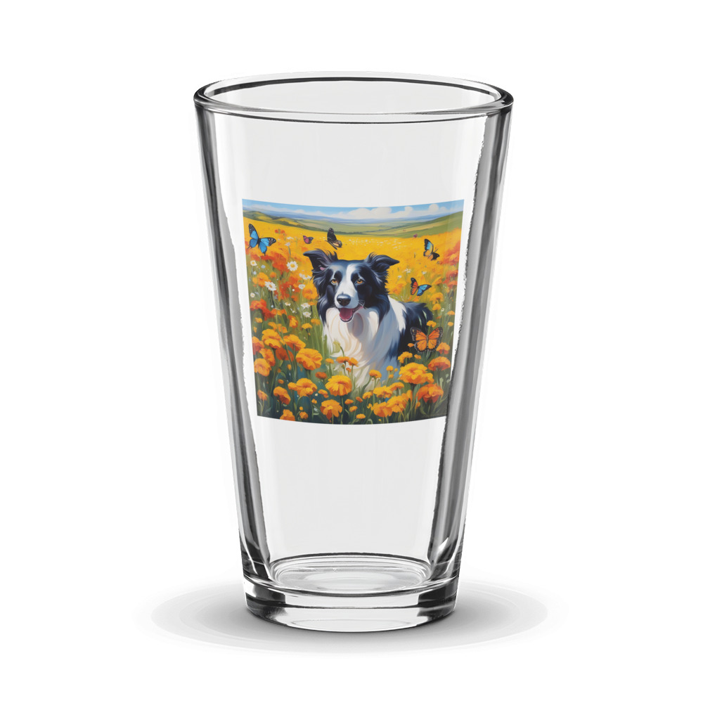PugMug Custom Border Collie Glass Tumbler