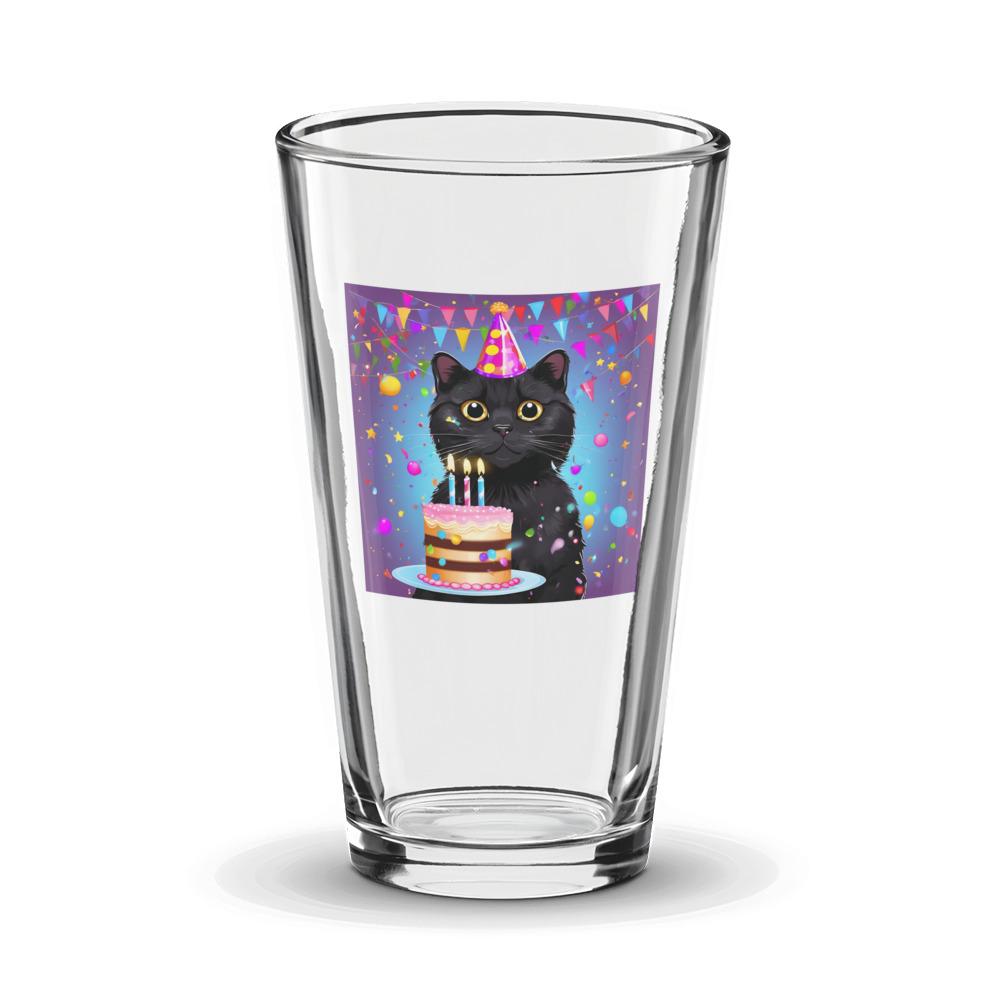 PugMug Custom Black Scottish Fold Cat Glass Tumbler