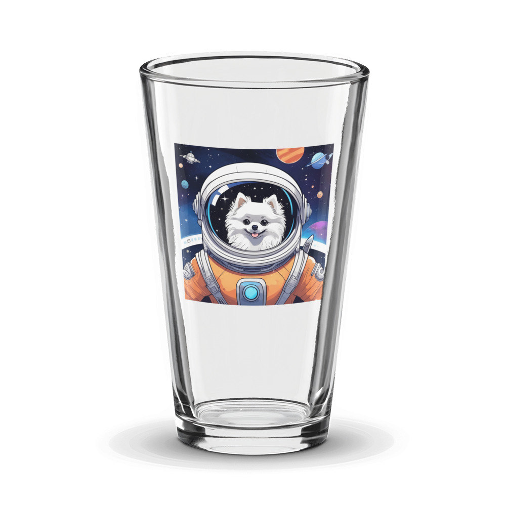 PugMug Custom White Pomeranian Glass Tumbler