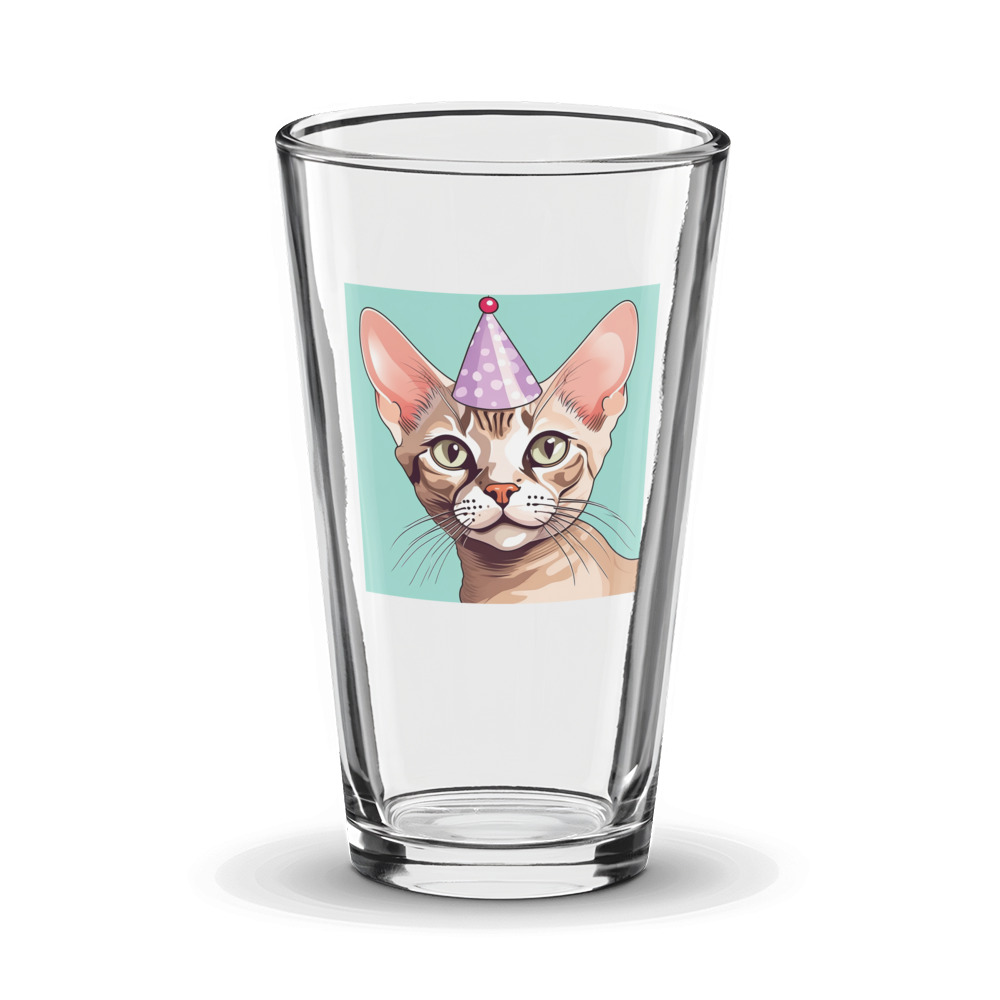 PugMug Custom Tabby Devon Rex Cat Glass Tumbler