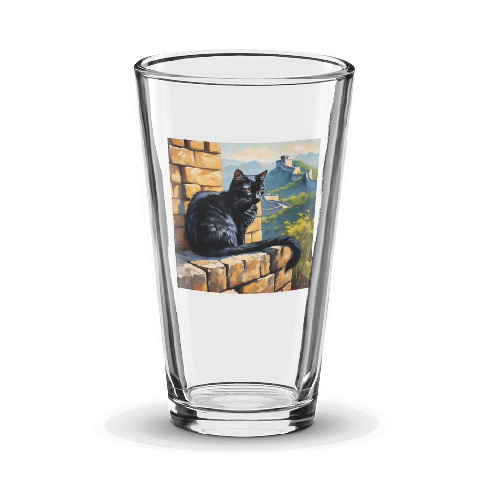 PugMug Custom Black Companion Cat Glass Tumbler