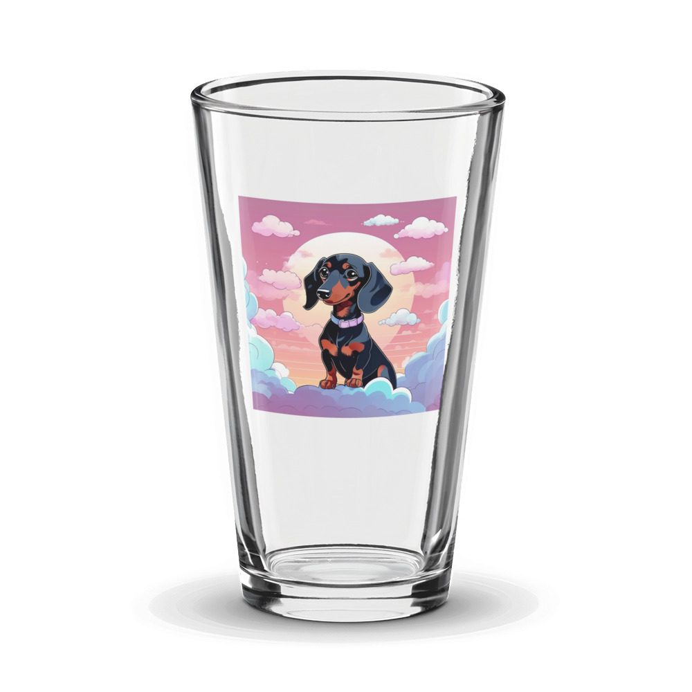 PugMug Custom Black Dachshund Glass Tumbler