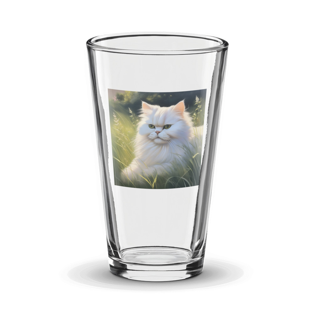 PugMug Custom White Persian Cat Glass Tumbler
