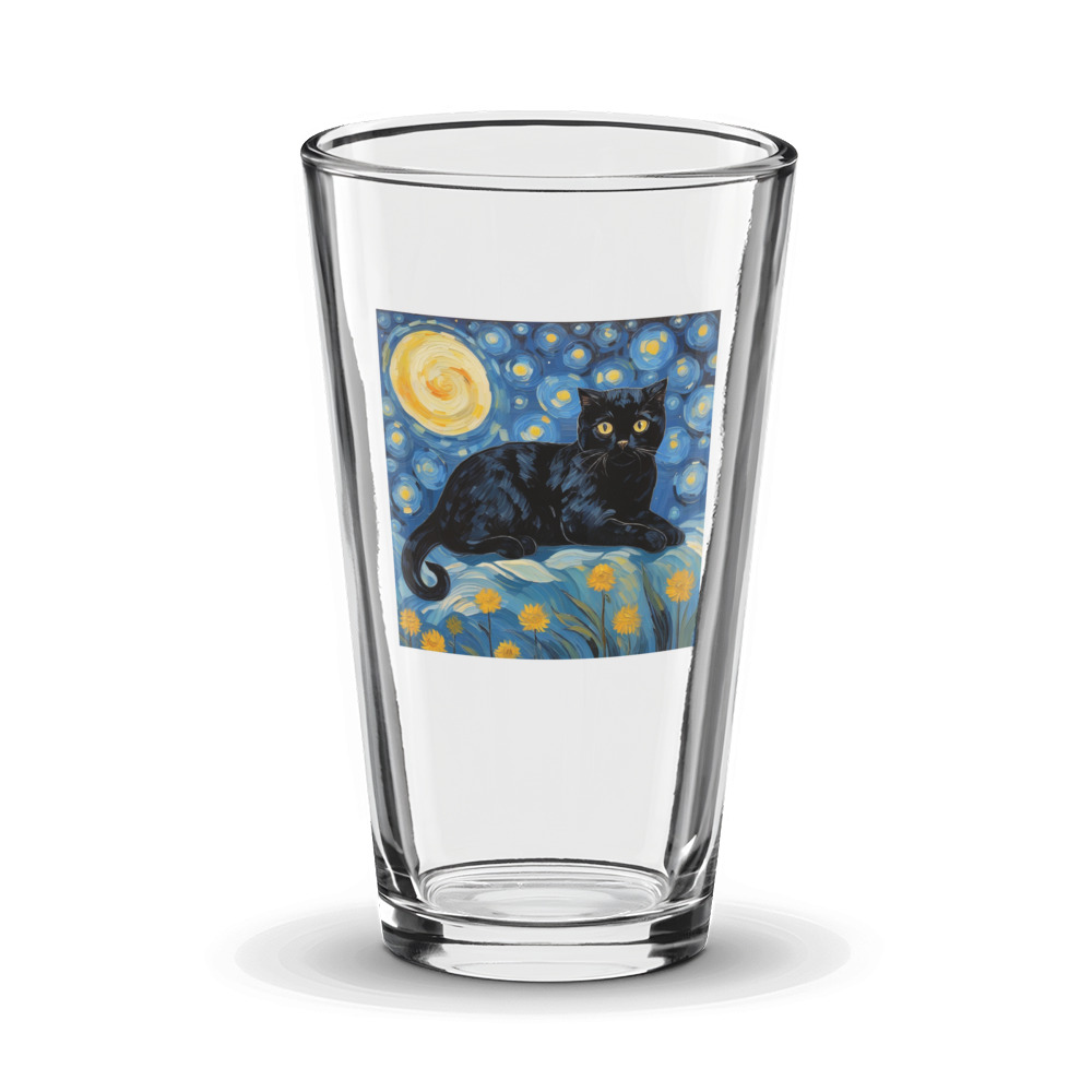 PugMug Custom Black Scottish Fold Cat Glass Tumbler
