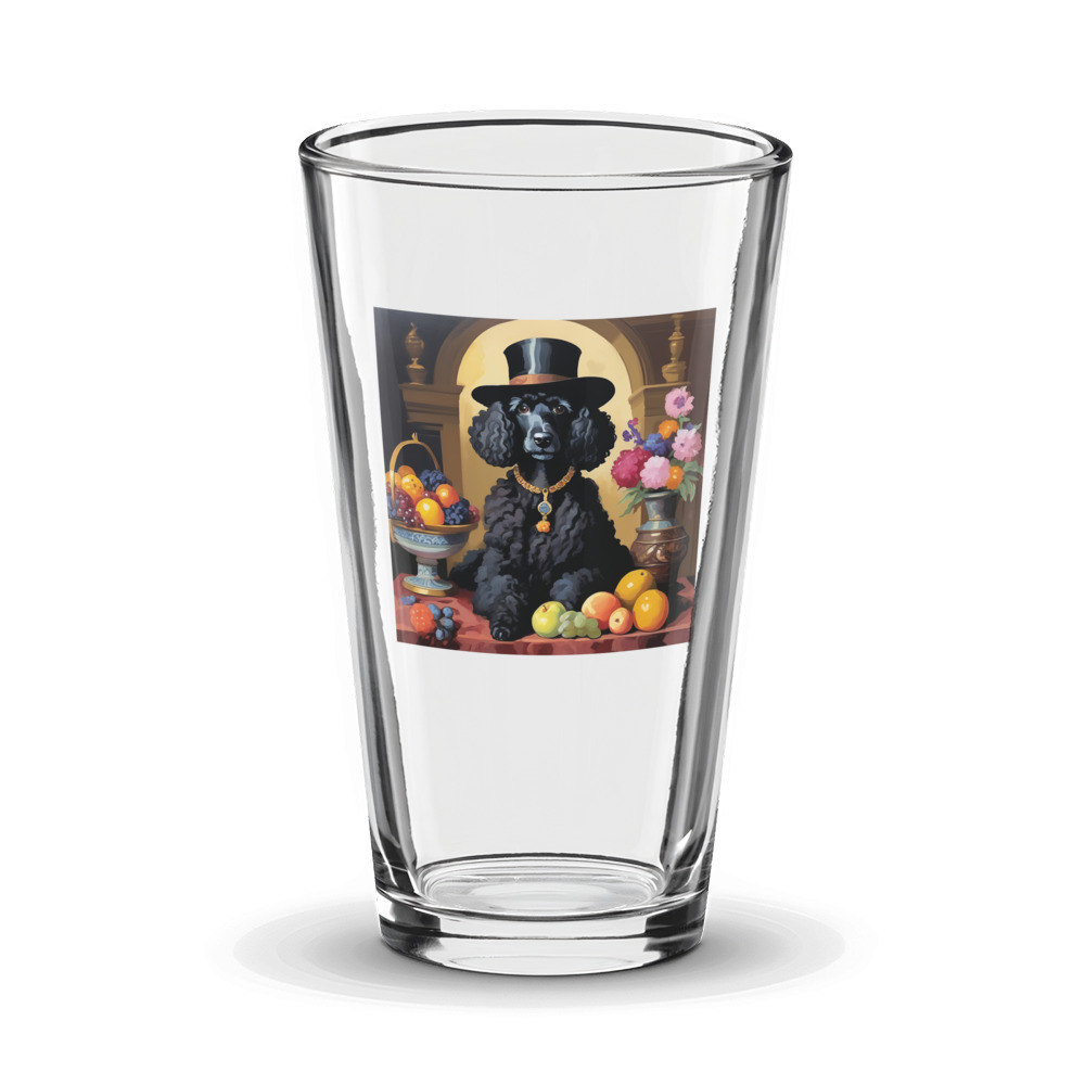 PugMug Custom Black Poodle Glass Tumbler