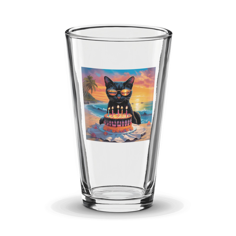 PugMug Custom Black Exotic Cat Glass Tumbler