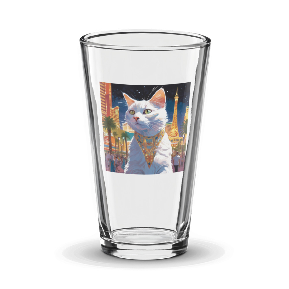 PugMug Custom White Companion Cat Glass Tumbler