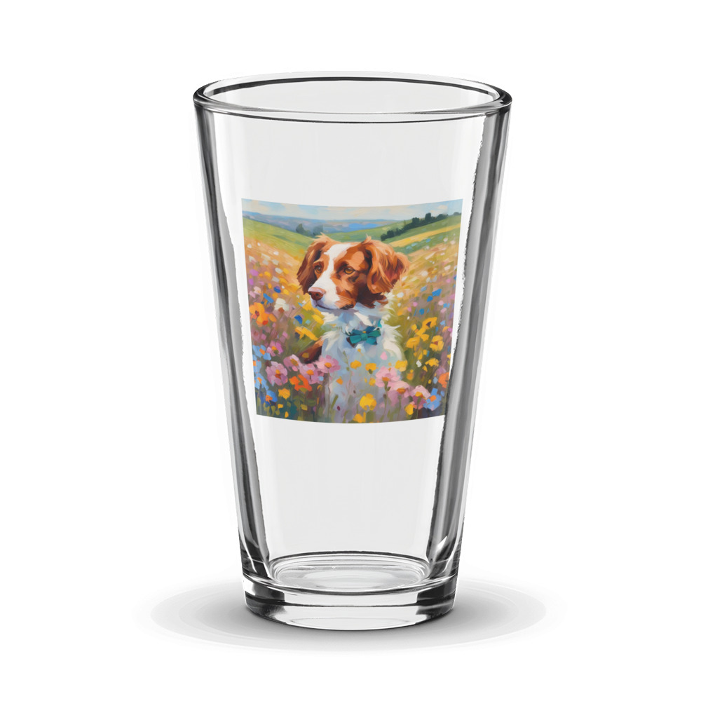 PugMug Custom Brittany Dog Glass Tumbler