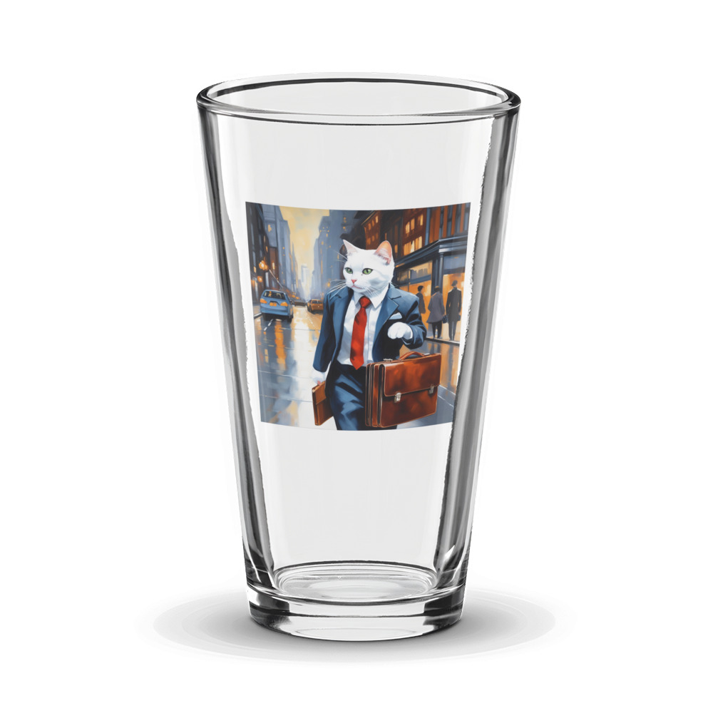 PugMug Custom White Companion Cat Glass Tumbler