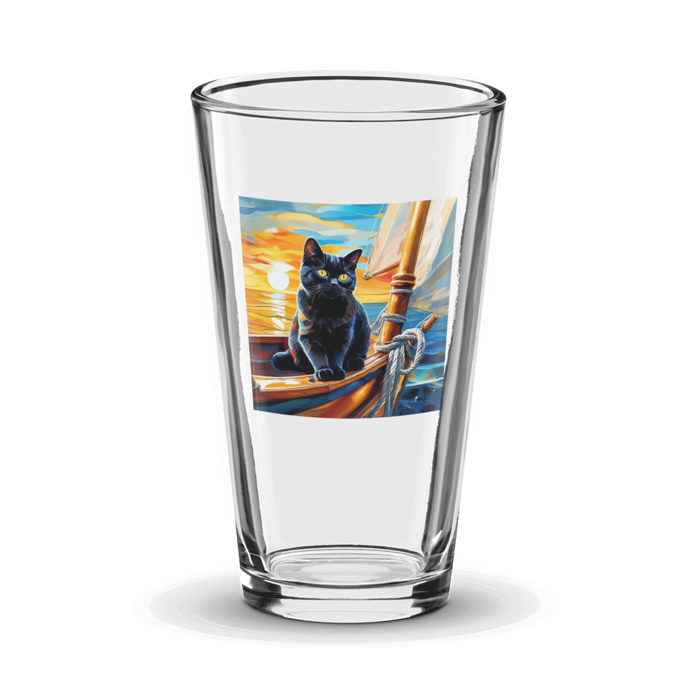 PugMug Custom Black British Shorthair Cat Glass Tumbler