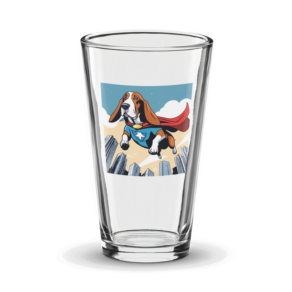 PugMug Custom Basset Hound Glass Tumbler