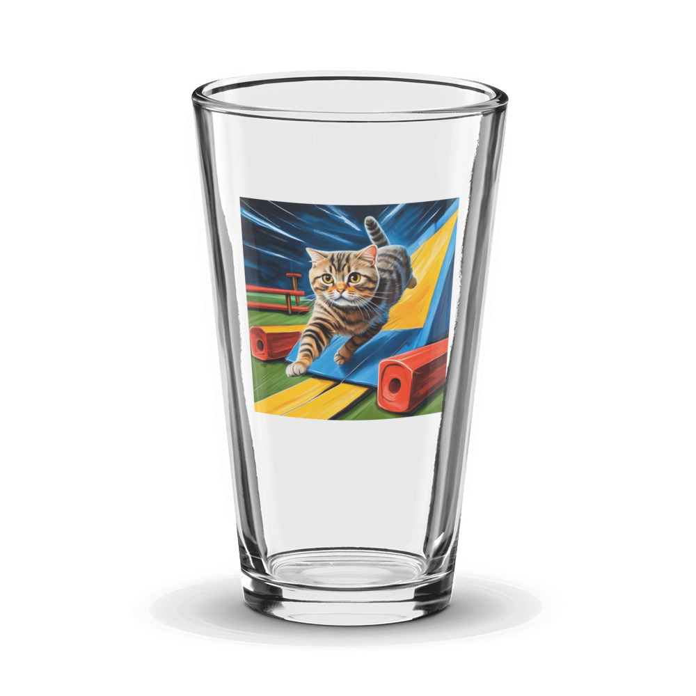 PugMug Custom Tabby Scottish Fold Cat Glass Tumbler