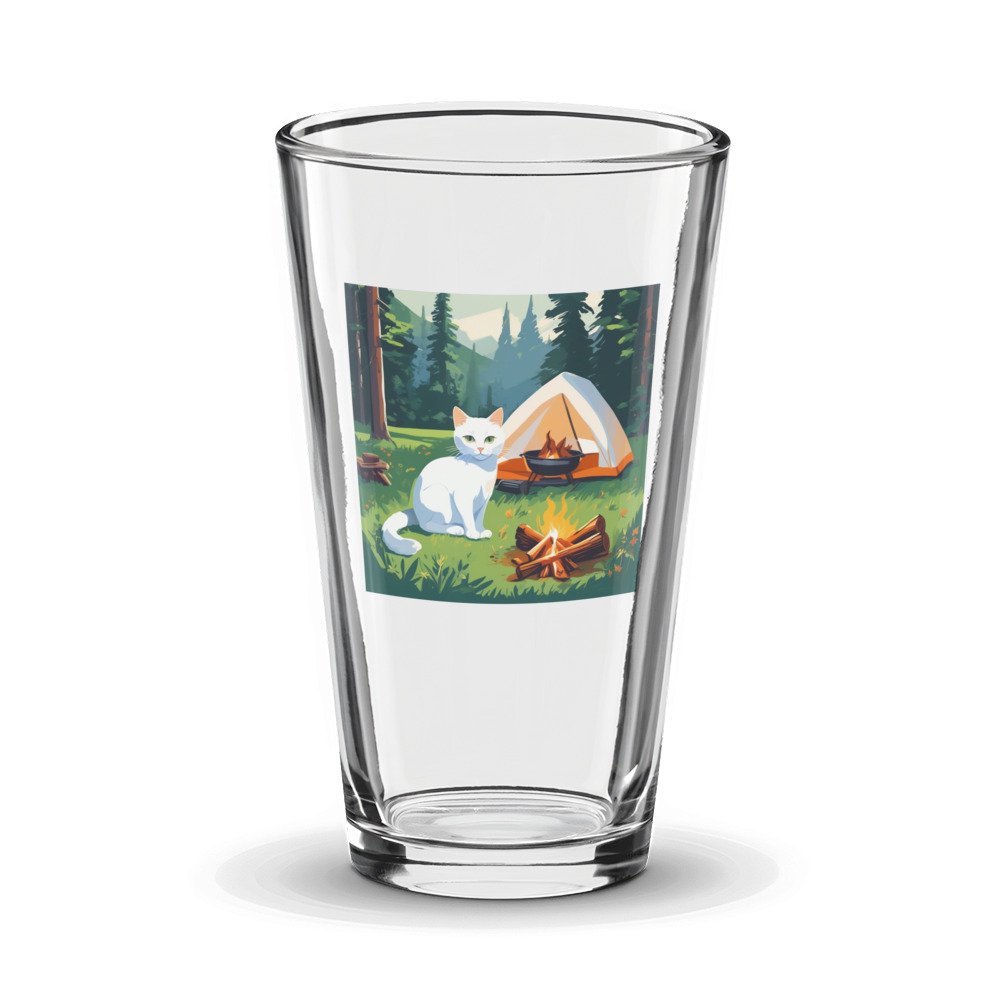 PugMug Custom White Companion Cat Glass Tumbler