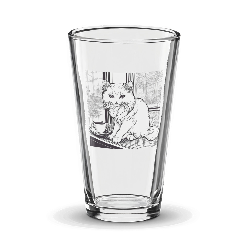 PugMug Custom White Persian Cat Glass Tumbler