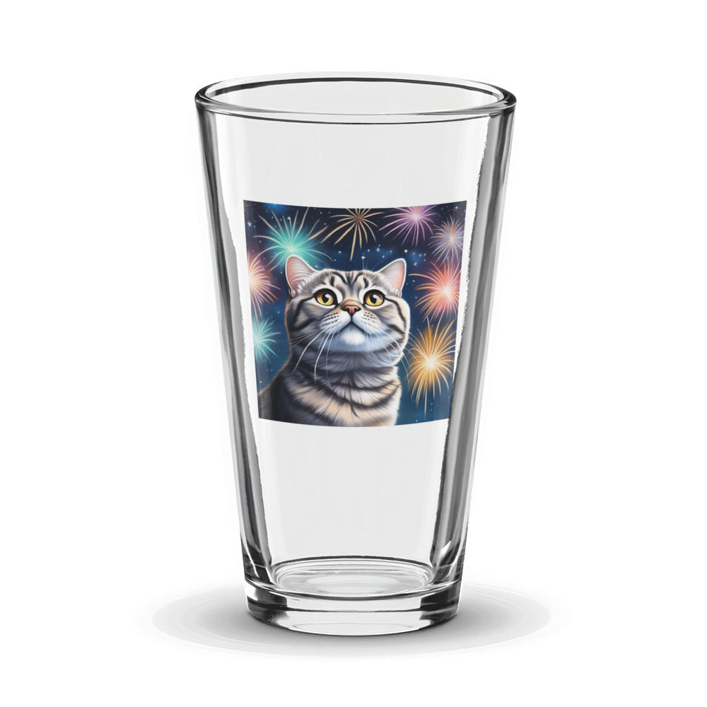 PugMug Custom Tabby Scottish Fold Cat Glass Tumbler