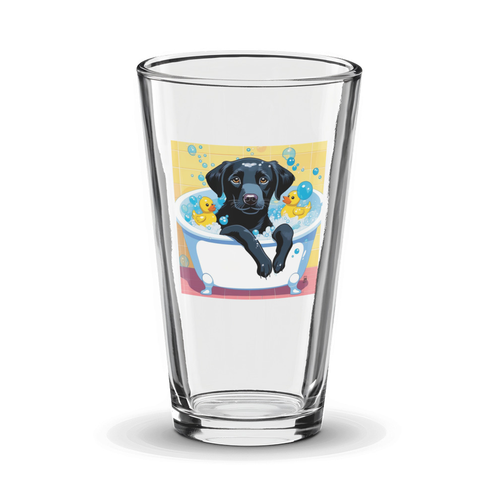 PugMug Custom Black Labrador Retriever Glass Tumbler