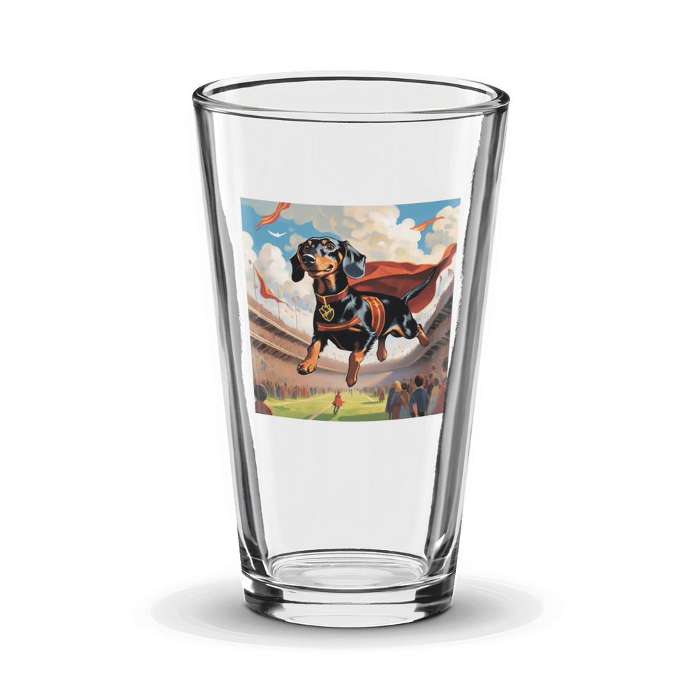 PugMug Custom Black Dachshund Glass Tumbler