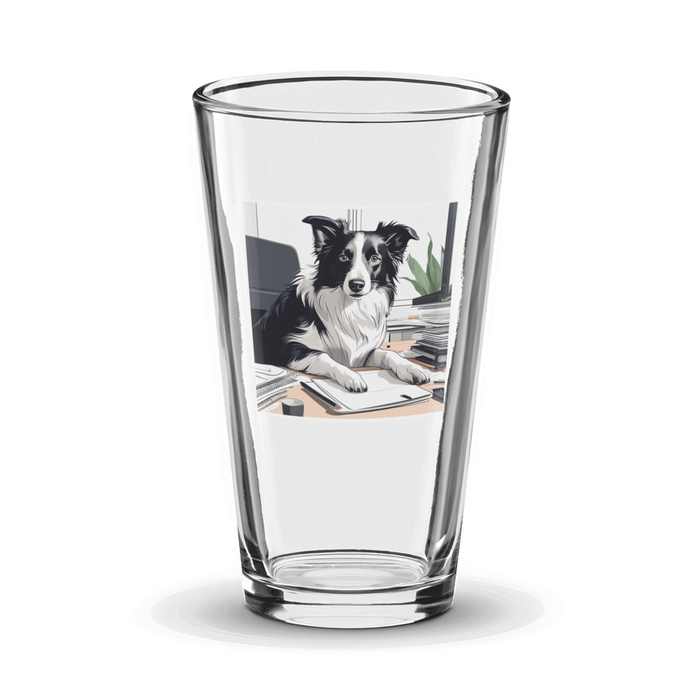 PugMug Custom Border Collie Glass Tumbler