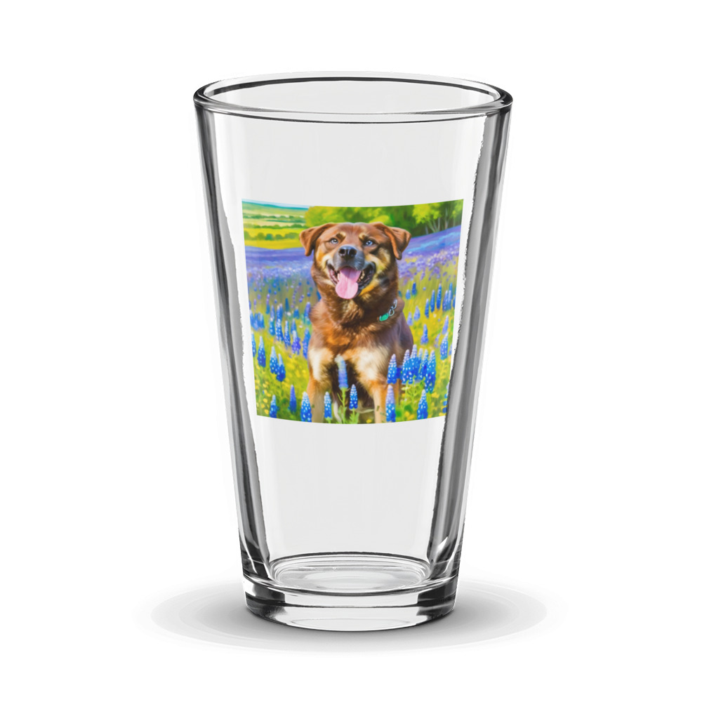 PugMug Custom Blue Glass Tumbler