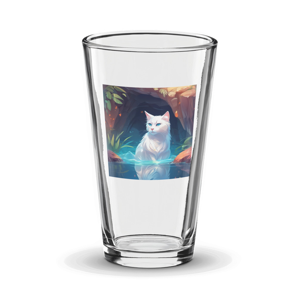 PugMug Custom White Companion Cat Glass Tumbler