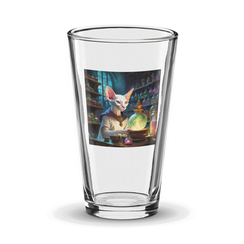 PugMug Custom White Sphynx Cat Glass Tumbler