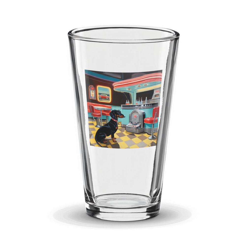 PugMug Custom Black Dachshund Glass Tumbler