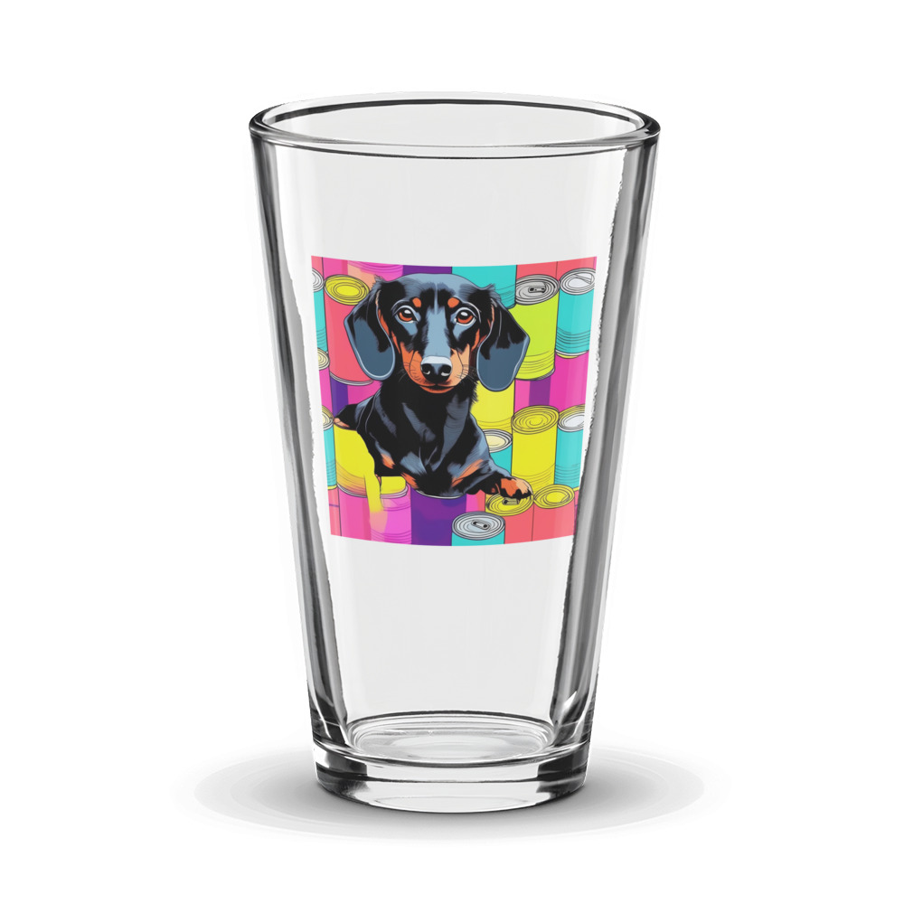 PugMug Custom Black Dachshund Glass Tumbler