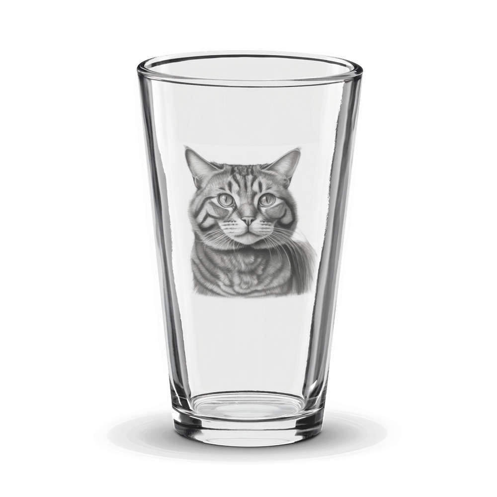PugMug Custom Tabby Exotic Cat Glass Tumbler